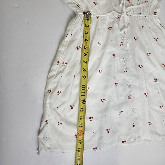 Apana Midi White Dress Cherries Pockets Large - Picture 10 of 11